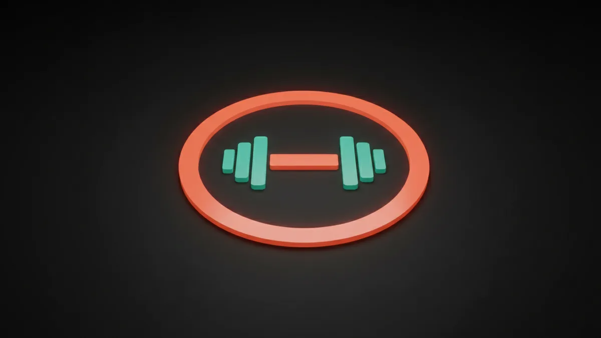 Center icon and emblem Simple bold icon centered inside a round logo layout