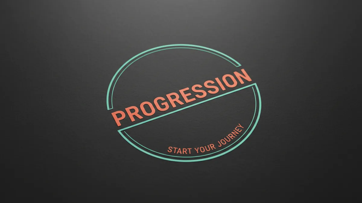 Readable typography centered within a circular logo