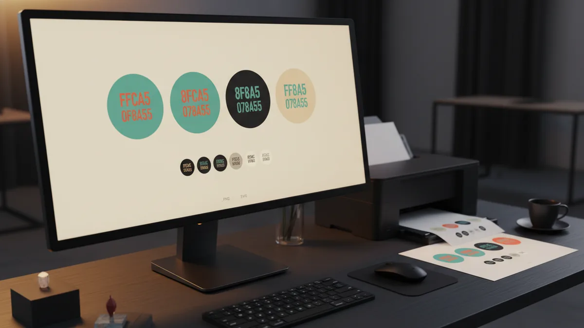 Exported round logo files ready for web and print use
